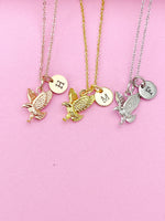 Gold Flying Eagle Charm Necklace, N348M