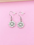 Silver Sunflower Charm Earrings, N1900B