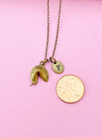 Bronze Fortune Cookie Charm Necklace, N 1751