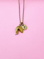 Bronze Fortune Cookie Charm Necklace, N 1751