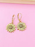 Gold Sunflower Charm Earrings N2705