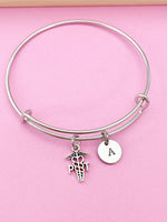 Silver Physical Therapist Charm Bracelet, PT Medical Charm, Physical Therapist Graduation Gift, N5765