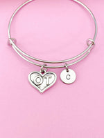 Silver Occupational Therapist Charm Bracelet, OT Heart Charm, Graduation Gift, Occupational Therapist Student Gifts, N1351B