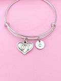 Silver Occupational Therapist Charm Bracelet, OT Heart Charm, Graduation Gift, Occupational Therapist Student Gifts, N1351B