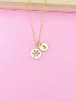 Gold Snowflake Charm Necklace, 18K Gold Plated Snowflake Charm, N2183