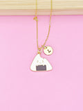 Gold Japanese Rice Ball Charm Necklace, Japanese Onigiri, Foodie Gift, N5256