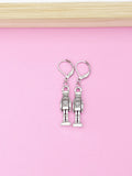 Silver Nutcracker Soldier Ballet Charm Earrings, N676C