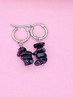 Silver Obsidian Earrings, Natural Gemstone Jewelry, N3973A