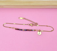 Gold Pietersite Charm Bracelet, November Birthstone, Natural Gemstone Jewelry, N4067