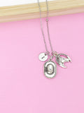 Silver Cowboy Cowgirl Necklace, Horse Luck Horseshoe Cowboy Hat Charm, N3309