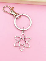 Silver Atom Charm Keychain, N2568A