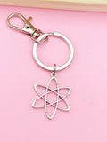 Silver Atom Charm Keychain, N2568A