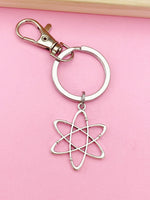 Silver Atom Charm Keychain, N2568A
