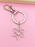 Silver Atom Charm Keychain, N2568A