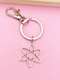 Silver Atom Charm Keychain, N2568A