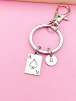 Ace of Spades Charm Keychain, Playing Card Charm, Poker Jewelry, Poker Player Gift, N5766A