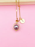 Gold Terahertz Charm Necklace, Silver in Option, Personalized Gift, N4694