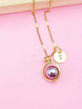 Gold Terahertz Charm Necklace, Silver in Option, Personalized Gift, N4694