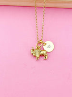 Gold Buffalo Charm Necklace, N501