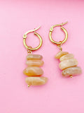 Sunstone Earrings, Natural Gemstone Jewelry, N4235