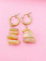 Sunstone Earrings, Natural Gemstone Jewelry, N4235