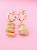 Sunstone Earrings, Natural Gemstone Jewelry, N4235