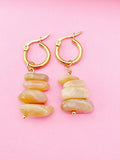 Sunstone Earrings, Natural Gemstone Jewelry, N4235