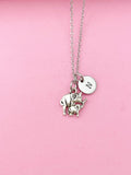Silver Mother and Baby Elephant Charm Necklace, N1311D