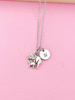 Silver Mother and Baby Elephant Charm Necklace, N1311D