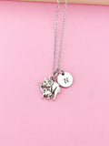 Silver Mother and Baby Elephant Charm Necklace, N1311D