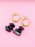 Gold Obsidian Earrings, Natural Gemstone Jewelry, N3973B