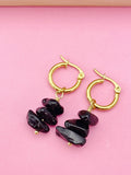 Gold Obsidian Earrings, Natural Gemstone Jewelry, N3973B
