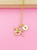 Gold Horse Charm Necklace, N3343B