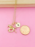 Gold Horse Charm Necklace, N3343B