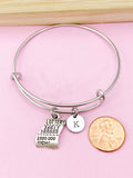 Silver Lottery Ticket Charm Bangle, Initial Charm Bracelet