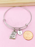 Silver Lottery Ticket Charm Bangle, Initial Charm Bracelet
