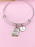 Silver Lottery Ticket Charm Bangle, Initial Charm Bracelet