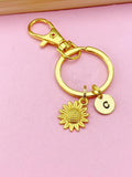 Gold Sunflower Charm Keychain, N1573X