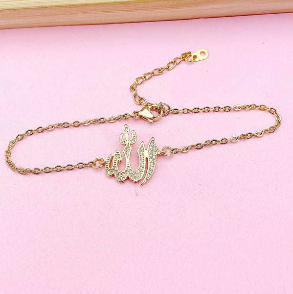 Gold Allah Charm Bracelet, N2657