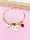 Ninang Charm Bracelet, Initial Bangle, Godmother Gift