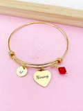 Ninang Charm Bracelet, Initial Bangle, Godmother Gift
