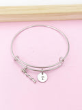 Baton Twirling Bracelet, Initial Charm, Majorette Gift