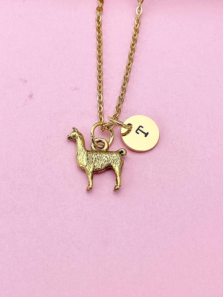 Gold Llama Charm Necklace, N497