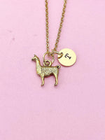 Gold Llama Charm Necklace, N497