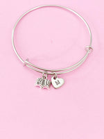 Silver Bookworm Book Charm Bracelet, N916A