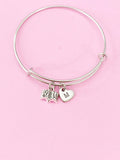 Silver Bookworm Book Charm Bracelet, N916A