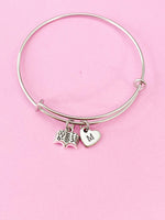 Silver Bookworm Book Charm Bracelet, N916A