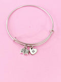 Silver Bookworm Book Charm Bracelet, N916A