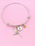 Silver Cardinal Charm Bracelet, Cardinal Bird Charm, N1022A