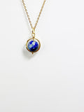 Gold or Silver Lapis Lazuli Necklace, Natural Gemstone Jewelry, Spinner Necklace, N5104